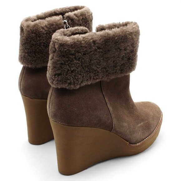 Lauren Ralph Lauren Steph Shearling Trim Suede Booties - Picture 4 of 7